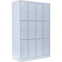 LÜLLMANN Schließfachschrank lichtgrau 520340, 12 Schließfächer 117,0 x 50,0 x 180,0 cm von LÜLLMANN