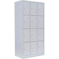 LÜLLMANN Schließfachschrank lichtgrau 520430, 12 Schließfächer 88,5 x 50,0 x 180,0 cm von LÜLLMANN