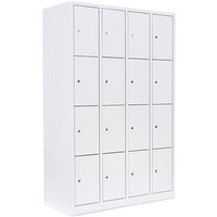 LÜLLMANN Schließfachschrank signalweiß 520447, 16 Schließfächer 117,0 x 50,0 x 180,0 cm von LÜLLMANN