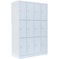 LÜLLMANN Schließfachschrank signalweiß 520347, 12 Schließfächer 117,0 x 50,0 x 180,0 cm von LÜLLMANN