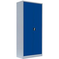 LÜLLMANN Stahlschrank 530331 enzianblau, lichtgrau 80,0 x 38,3 x 180,0 cm, aufgebaut von LÜLLMANN