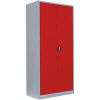 LÜLLMANN Stahlschrank 530364 feuerrot, lichtgrau 92,5 x 60,0 x 195,0 cm, aufgebaut von LÜLLMANN