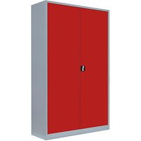 LÜLLMANN Stahlschrank 530374 feuerrot, lichtgrau 120,0 x 42,2 x 195,0 cm, aufgebaut von LÜLLMANN