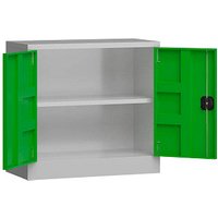 ClassiX Stahlschrank X-530305 lichtgrau, gelbgrün 80,0 x 38,0 x 75,0 cm, aufgebaut von ClassiX