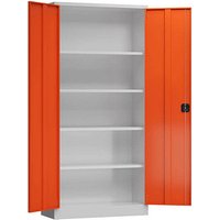 ClassiX Stahlschrank X-530354 feuerrot, lichtgrau 92,0 x 50,0 x 194,5 cm, aufgebaut von ClassiX