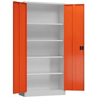 ClassiX Stahlschrank X-530364 feuerrot, lichtgrau 92,0 x 60,0 x 194,5 cm, aufgebaut von ClassiX