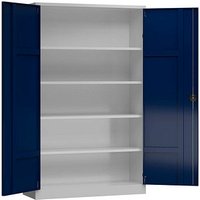 ClassiX Stahlschrank X-530381 enzianblau, lichtgrau 120,0 x 60,0 x 194,5 cm, aufgebaut von ClassiX