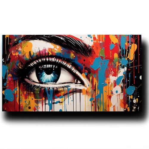 Abstrakt Malen Nach Zahlenn Erwachsene - Auge Malen Nach Zahlen ab 9 jahre Mädchen, Acrylfarben Set Malen Nach Zahlen kinder, Kreativ set für Erwachsene Bastelset, Wanddeko und Geschenk 30X60cm 2w-I-2 von LUESSJAO