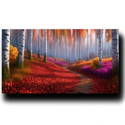 Baum Malen Nach Zahlenn Erwachsene-Landschaft Malen Nach Zahlen ab 9 jahre Mädchen, Acrylfarben Set Malen Nach Zahlen kinder, Kreativ set für Erwachsene Bastelset, Wanddeko und Geschenk 50X100cm 4-A-6 von LUESSJAO