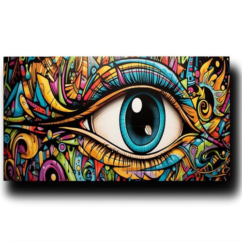 DIY Malen nach Zahlen Erwachsene Abstrakt Malen nach Zahlen ab 7 jahre Mädchen Auge Kreativ set für Erwachsene mit Leinwand Acrylfarben set und Pinsel, Bastelset zum Bemalen für Wanddeko 20X40cm 1-L-B von LUESSJAO