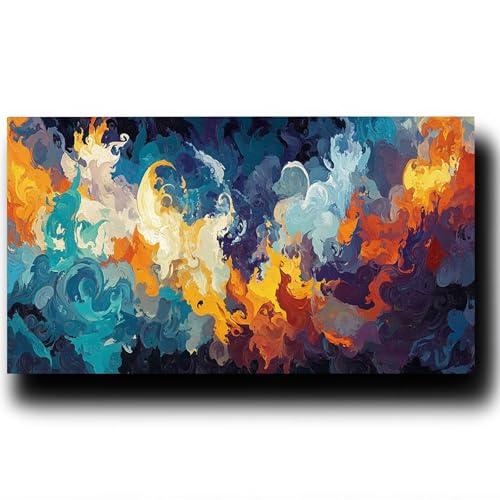 DIY Malen nach Zahlen Erwachsene Abstrakt Malen nach Zahlen ab 7 jahre Mädchen Wolke Kreativ set für Erwachsene mit Leinwand Acrylfarben set und Pinsel,Bastelset zum Bemalen für Wanddeko 80X160cm 7-R- von LUESSJAO