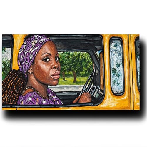 DIY Malen nach Zahlen Erwachsene Auto Malen nach Zahlen ab 7 jahre Mädchen Afrikanische Frau Kreativ set für Erwachsene mit Leinwand Acrylfarben set und Pinsel, Bastelset zum Bemalen 80X160cm 7w-3-P von LUESSJAO