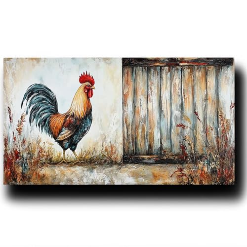 DIY Malen nach Zahlen Erwachsene Huhn Malen nach Zahlen ab 7 jahre Mädchen Pflanze Kreativ set für Erwachsene mit Leinwand Acrylfarben set und Pinsel, Bastelset zum Bemalen für Wanddeko 60X120cm 5-R-1 von LUESSJAO