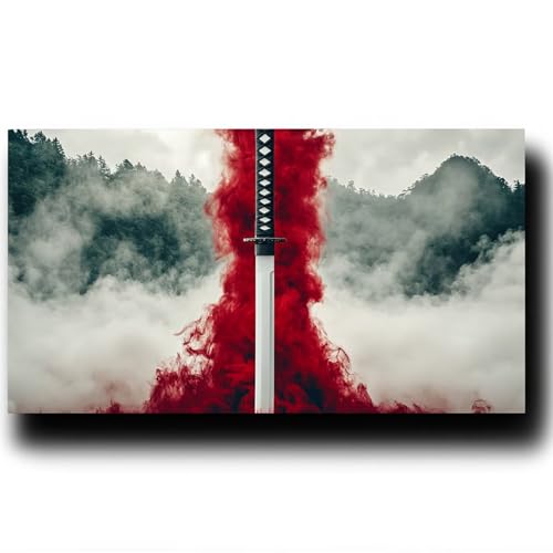 DIY Malen nach Zahlen Erwachsene Katana Malen nach Zahlen ab 7 jahre Mädchen Landschaft Kreativ set für Erwachsene mit Leinwand Acrylfarben set und Pinsel,Bastelset zum Bemalen, Wanddeko 20X40cm 1-2-J von LUESSJAO