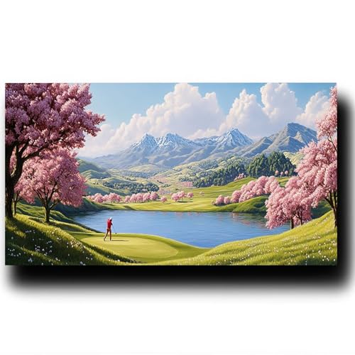 DIY Malen nach Zahlen Erwachsene Landschaft Malen nach Zahlen ab 7 jahre Mädchen Golf Kreativ set für Erwachsene mit Leinwand Acrylfarben set und Pinsel,Bastelset zum Bemalen, Wanddeko 80X160cm 7-Q-H von LUESSJAO