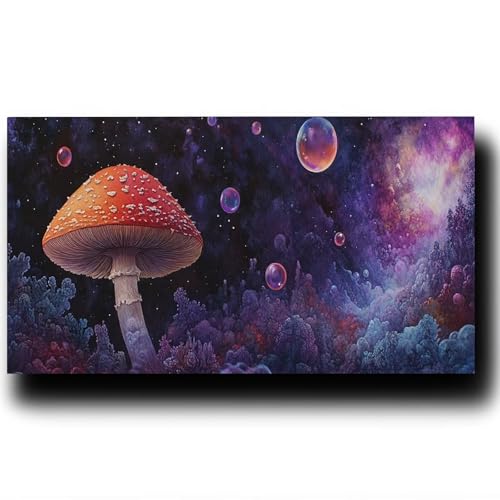 DIY Malen nach Zahlen Erwachsene Pilz Malen nach Zahlen ab 7 jahre Mädchen Landschaft Kreativ set für Erwachsene mit Leinwand Acrylfarben set und Pinsel,Bastelset zum Bemalen, Wanddeko 80X160cm 7-E-1 von LUESSJAO