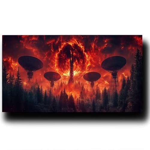 DIY Malen nach Zahlen Erwachsene Radar Malen nach Zahlen ab 7 jahre Mädchen Landschaft Kreativ set für Erwachsene mit Leinwand Acrylfarben set und Pinsel,Bastelset zum Bemalen, Wanddeko 80X160cm 7-G-I von LUESSJAO