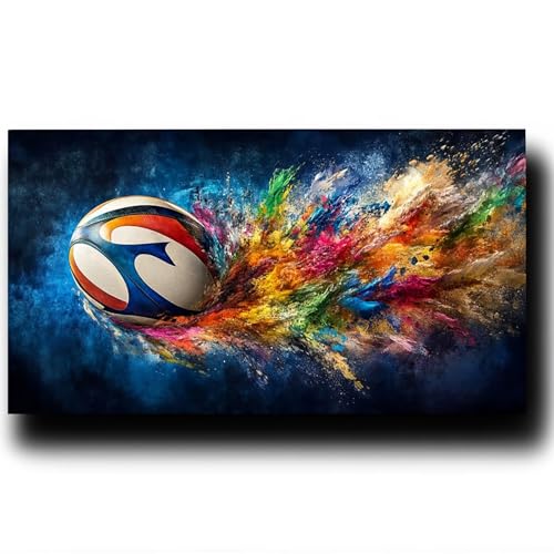 DIY Malen nach Zahlen Erwachsene Rugby Malen nach Zahlen ab 7 jahre Mädchen Farbe Kreativ set für Erwachsene mit Leinwand Acrylfarben set und Pinsel, Bastelset zum Bemalen für Wanddeko 100X200cm 9-R-9 von LUESSJAO