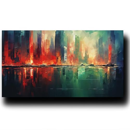 DIY Malen nach Zahlen Erwachsene Stadt Malen nach Zahlen ab 7 jahre Mädchen Boot Kreativ set für Erwachsene mit Leinwand Acrylfarben set und Pinsel, Bastelset zum Bemalen für Wanddeko 100X200cm 9w-9-2 von LUESSJAO