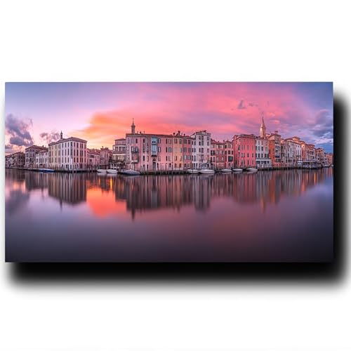 DIY Malen nach Zahlen Erwachsene Stadt Malen nach Zahlen ab 7 jahre Mädchen Venedig Kreativ set für Erwachsene mit Leinwand Acrylfarben set und Pinsel, Bastelset zum Bemalen für Wanddeko 40X80cm 3-E-1 von LUESSJAO