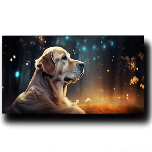 DIY Malen nach Zahlen Erwachsene Tier Malen nach Zahlen ab 7 jahre Mädchen Hund Kreativ set für Erwachsene mit Leinwand Acrylfarben set und Pinsel, Bastelset zum Bemalen für Wanddeko 40X80cm 3w-4-G von LUESSJAO