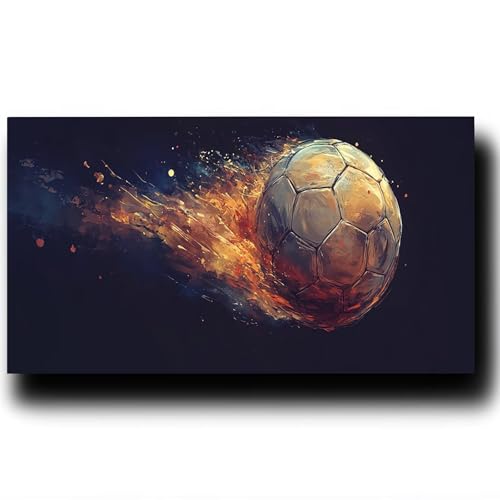 FußBall Malen Nach Zahlenn Erwachsene-Abstrakt Malen Nach Zahlen ab 9 jahre Mädchen, Acrylfarben Set Malen Nach Zahlen kinder, Kreativ set für Erwachsene Bastelset, Wanddeko und Geschenk 30X60cm 2-3-V von LUESSJAO