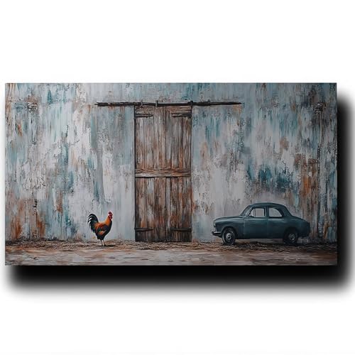 Huhn Malen Nach Zahlenn Erwachsene - Auto Malen Nach Zahlen ab 9 jahre Mädchen, Acrylfarben Set Malen Nach Zahlen kinder, Kreativ set für Erwachsene Bastelset, Wanddeko und Geschenk 50X100cm 4w-B-T von LUESSJAO