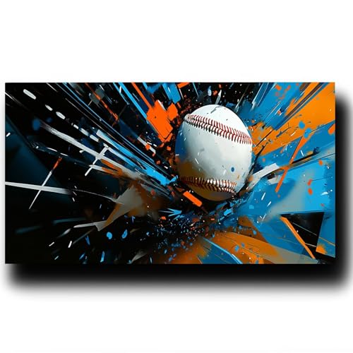 Malen Nach Zahlen Erwachsene Baseball DIY Malen Nach Zahlen Kinder und Anfänger, Abstrakt Paint by Numbers, mit Drei Arten Pinseln und Leinwand zum Bemalen Acrylfarben Set, Zimmer Deko 100X200cm 9-2-Q von LUESSJAO