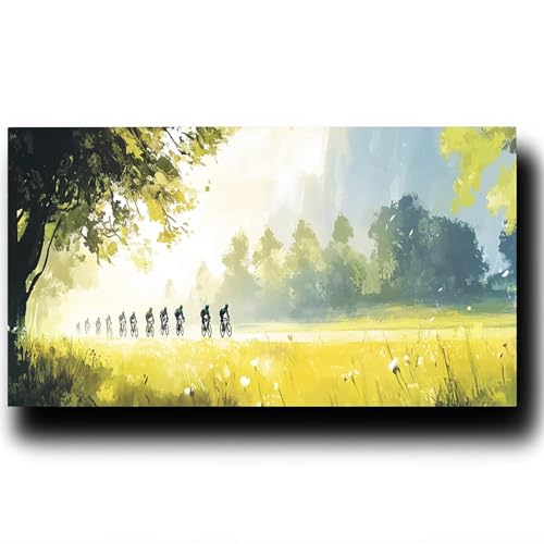 Malen Nach Zahlen Erwachsene Fahrrad, Paint by Numbers Leinwand Bilder Baum,Diy GemäLde Kit mit Pinsel und Acrylfarben Set Als Geschenk für Frauen, Deko Wohnzimmer Groß Malen Bastelset 100X200cm 9-1-7 von LUESSJAO