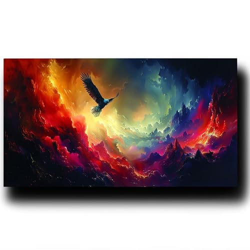 Malen Nach Zahlen Erwachsene Habicht, Paint by Numbers Leinwand Bilder Wolke,Diy GemäLde Kit mit Pinsel und Acrylfarben Set Als Geschenk für Frauen, Deko Wohnzimmer Groß Malen Bastelset 80X160cm 7-K-7 von LUESSJAO