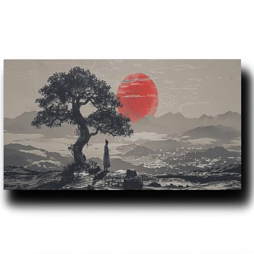 Malen Nach Zahlen Erwachsene Landschaft DIY Malen Nach Zahlen Kinder und Anfänger, Krieger Paint by Numbers, mit Drei Arten Pinseln und Leinwand zum Bemalen Acrylfarben Set, Zimmer Deko 20X40cm 1-7-6 von LUESSJAO