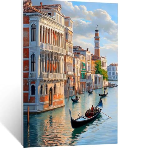 Malen Nach Zahlen Erwachsene Wasserstadt Malen Nach Zahlen Kinder Landschaft mit Pinsel und Wasserdicht Leinwand Acrylfarben Set, Diy Set Erwachsene Bilder 95 x 70 cm für Zimmer Deko Geschenke LSJ0535 Malen Nach Zahlen Erwachsene Wasserstadt Malen Nach Zahlen Kinder Landschaft mit Pinsel und Wasserdicht Leinwand Acrylfarben Set, Diy Set Erwachsene Bilder 95 x 70 cm für Zimmer Deko Geschenke LSJ0535 von LUESSJAO
