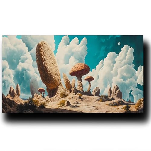 Malen nach Zahlen Erwachsene ohne Rahmen | DIY Handgemalt | Seltsame Steine | Bastelset für Kinder und Erwachsene | Set inklusive Acrylfarben & Pinsel & Leinwand Bilder | Landschaft 50X100cm 4w-6-6 von LUESSJAO