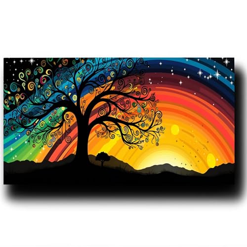 Malen nach Zahlen Kinder ab 7 jahre Mädchen, Malen nach Zahlen Erwachsene Landschaft Malen Nach Zahlen Kinder Baum Kreativ Set für Erwachsene als Geschenke für Frauen Deko Wohnzimmer 90X180cm 8-4-S von LUESSJAO