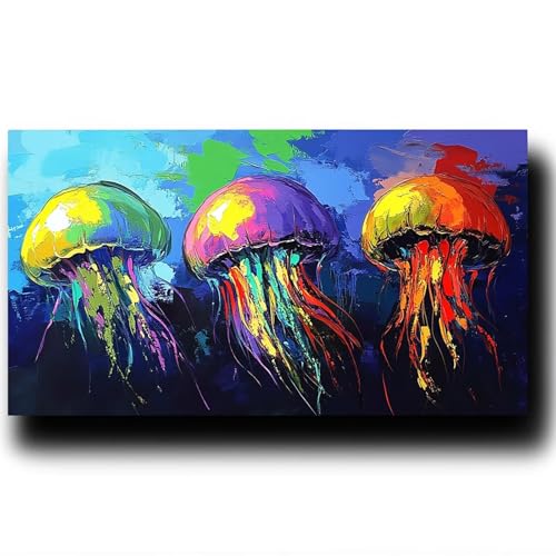 Qualle Malen Nach Zahlenn Erwachsene - Farbe Malen Nach Zahlen ab 9 jahre Mädchen, Acrylfarben Set Malen Nach Zahlen kinder, Kreativ set für Erwachsene Bastelset, Wanddeko und Geschenk 90X180cm 8w-P-T von LUESSJAO