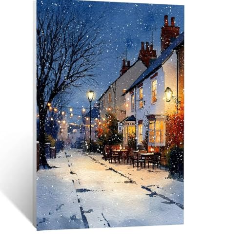 Winter Malen Nach Zahlen Erwachsene, Malen nach Zahlen auf Leinwand mit Pinsel und Acrylfarben 40x30cm DIY Basteln Erwachsene Leinwand Bilder Kleine Stadt für Wanddeko Wohnzimmer Geschenke LSJ-0211 Winter Malen Nach Zahlen Erwachsene, Malen nach Zahlen auf Leinwand mit Pinsel und Acrylfarben 40x30cm DIY Basteln Erwachsene Leinwand Bilder Kleine Stadt für Wanddeko Wohnzimmer Geschenke LSJ-0211 von LUESSJAO