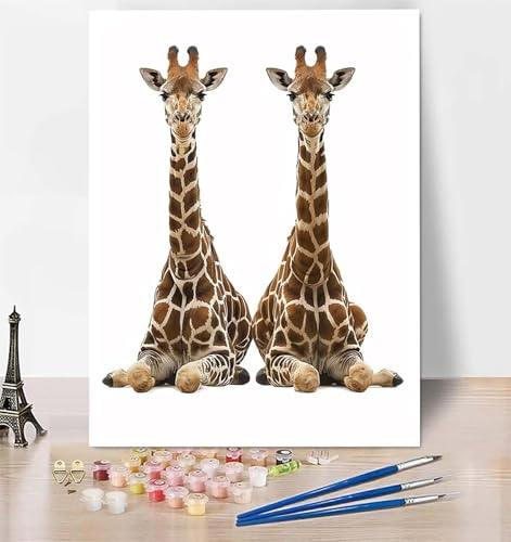 DIY Malen Nach Zahlen Erwachsene Giraffe, Malen Nach Zahlen Tier Malen Nach Zahlen ab 10 Jahre Mädchen mit Pinseln und Acrylfarben, Paint by Numbers für Zimmer Deko, Geschenke für Frauen 30x40 cm S-J von LUESUAYN