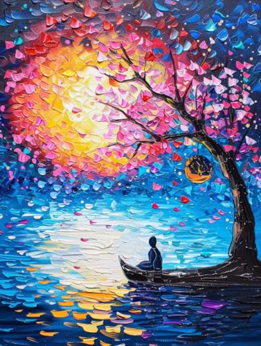 Diamond Painting Landschaft Diamond Painting Erwachsene Groß XXL Kirschblüten Crystal Art Bastelset Erwachsene Anfänger DIY Mosaikherstellung Bastelset für Zimmer Deko, Geschenke 90 x 120 cm -2502yV5 von LUESUAYN