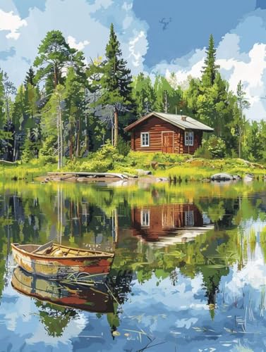 Diamond Painting Wald Diamond Painting Erwachsene Groß XXL Landschaft Crystal Art Bastelset Erwachsene Anfänger DIY Mosaikherstellung Bastelset für Zimmer Deko, Geschenke für Frauen (25x35cm) -2502y87 von LUESUAYN