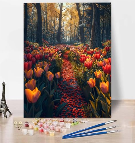 Malen Nach Zahlen Baum Malen Nach Zahlen Erwachsene, Malen Nach Zahlen Kinder Herbst Bastelset Erwachsene Malen-Nach-Zahlen mit Pinseln und Acrylfarben für Deko Wohnzimmer, Geschenke 100 x 135cm H-1 von LUESUAYN