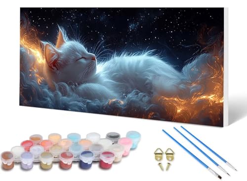 Malen Nach Zahlen Erwachsene Katze Malen Nach Zahlen Tier, DIY Set Erwachsene Paint by Numbers mit 3 Pinsel und Acrylfarben & Knitterfreie Leinwand für Zimmer Deko Wohnzimmer 40X80CM -lsy2506H9 Malen Nach Zahlen Erwachsene Katze Malen Nach Zahlen Tier, DIY Set Erwachsene Paint by Numbers mit 3 Pinsel und Acrylfarben & Knitterfreie Leinwand für Zimmer Deko Wohnzimmer 40X80CM -lsy2506H9 von LUESUAYN