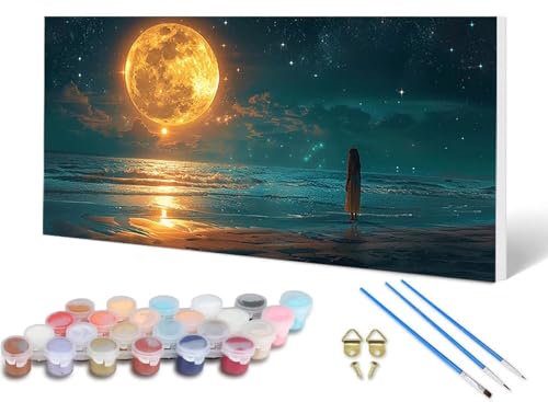 Malen Nach Zahlen Erwachsene Mond Malen Nach Zahlen Landschaft, DIY Set Erwachsene Paint by Numbers mit 3 Pinsel und Acrylfarben & Leinwand für Zimmer Deko Wohnzimmer, Geschenke 80 x 160 cm -lsy2506Z7 Malen Nach Zahlen Erwachsene Mond Malen Nach Zahlen Landschaft, DIY Set Erwachsene Paint by Numbers mit 3 Pinsel und Acrylfarben & Leinwand für Zimmer Deko Wohnzimmer, Geschenke 80 x 160 cm -lsy2506Z7 von LUESUAYN