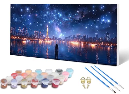 Malen Nach Zahlen Erwachsene Stadt Malen Nach Zahlen Sternenhimmel, DIY Set Erwachsene Paint by Numbers mit 3 Pinsel und Acrylfarben & Leinwand für Zimmer Deko Wohnzimmer 40 x 80 cm -lsy2506G18Y Malen Nach Zahlen Erwachsene Stadt Malen Nach Zahlen Sternenhimmel, DIY Set Erwachsene Paint by Numbers mit 3 Pinsel und Acrylfarben & Leinwand für Zimmer Deko Wohnzimmer 40 x 80 cm -lsy2506G18Y von LUESUAYN
