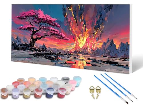 Malen Nach Zahlen Erwachsene Vulkan Malen Nach Zahlen Landschaft, DIY Set Erwachsene Paint by Numbers mit 3 Pinsel und Acrylfarben & Leinwand für Zimmer Deko Wohnzimmer, Geschenke 60X120CM -lsy250690 Malen Nach Zahlen Erwachsene Vulkan Malen Nach Zahlen Landschaft, DIY Set Erwachsene Paint by Numbers mit 3 Pinsel und Acrylfarben & Leinwand für Zimmer Deko Wohnzimmer, Geschenke 60X120CM -lsy250690 von LUESUAYN