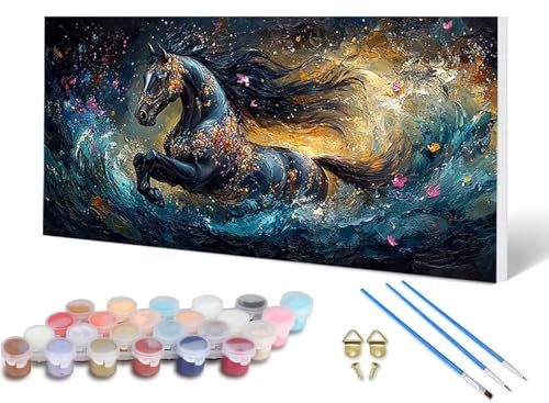 Malen Nach Zahlen Pferd Malen Nach Zahlen Erwachsene Tier 100X300 CM, DIY Paint by Numbers Bastelset Erwachsene Anfänger mit 3 Pinsel und Acrylfarben & Knitterfreie Leinwand für Wanddeko -lsy2506GO Malen Nach Zahlen Pferd Malen Nach Zahlen Erwachsene Tier 100X300 CM, DIY Paint by Numbers Bastelset Erwachsene Anfänger mit 3 Pinsel und Acrylfarben & Knitterfreie Leinwand für Wanddeko -lsy2506GO von LUESUAYN