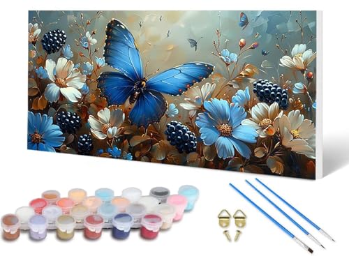 Malen Nach Zahlen Schmetterling Malen Nach Zahlen Erwachsene Blume 100X300CM, DIY Paint by Numbers Bastelset Erwachsene Anfänger mit 3 Pinsel und Acrylfarben & Leinwand für Wanddeko -lsy2506DK5D Malen Nach Zahlen Schmetterling Malen Nach Zahlen Erwachsene Blume 100X300CM, DIY Paint by Numbers Bastelset Erwachsene Anfänger mit 3 Pinsel und Acrylfarben & Leinwand für Wanddeko -lsy2506DK5D von LUESUAYN