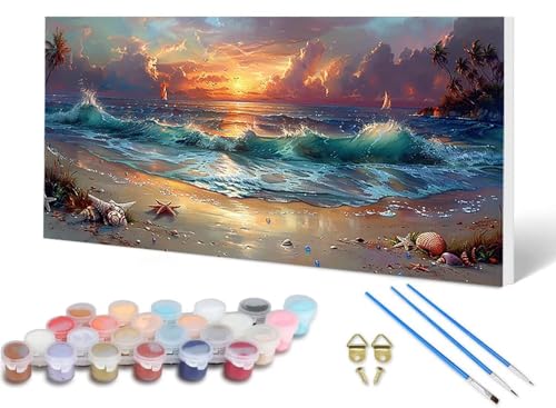Malen Nach Zahlen Strand Malen Nach Zahlen Erwachsene Landschaft 90X180CM, DIY Paint by Numbers Bastelset Erwachsene Anfänger mit 3 Pinsel und Acrylfarben & Leinwand für Wanddeko, Geschenke -lsy250641 Malen Nach Zahlen Strand Malen Nach Zahlen Erwachsene Landschaft 90X180CM, DIY Paint by Numbers Bastelset Erwachsene Anfänger mit 3 Pinsel und Acrylfarben & Leinwand für Wanddeko, Geschenke -lsy250641 von LUESUAYN