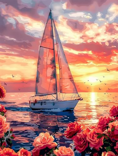 Segelboot Diamond Painting XXL Sonnenuntergang Crystal Art, Diamond Painting Eckige Steine Basteln Erwachsene 5D DIY Stickerei Kreuzstich Bastelset für Zimmer Deko, Geschenke 60 x 80 cm -2502y05 Segelboot Diamond Painting XXL Sonnenuntergang Crystal Art, Diamond Painting Eckige Steine Basteln Erwachsene 5D DIY Stickerei Kreuzstich Bastelset für Zimmer Deko, Geschenke 60 x 80 cm -2502y05 von LUESUAYN