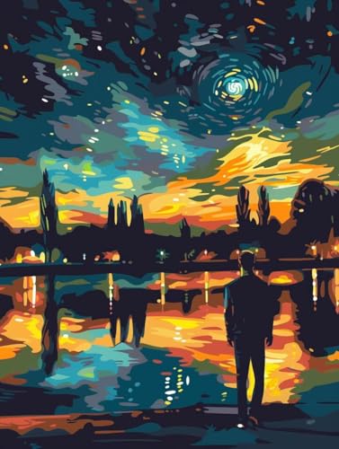 Sternenhimmel Diamond Painting XXL Landschaft Crystal Art, Diamond Painting Eckige Steine Basteln Erwachsene DIY Stickerei Kreuzstich Bastelset für Wanddeko, Zimmer Deko, Geschenke 20 x 30 cm -2502y47 von LUESUAYN