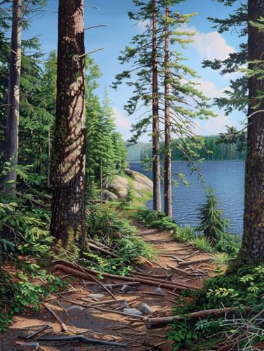 Wald Diamond Painting XXL Landschaft Crystal Art, Diamond Painting Eckige Steine Basteln Erwachsene Anfänger DIY Stickerei Kreuzstich Bastelset für Wanddeko, Zimmer Deko, Geschenke (20x30cm) -2502yUG von LUESUAYN